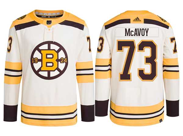 Men's Boston Bruins #73 Charlie McAvoy White Stitched Jersey Dzhi